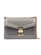 Miu Miu Cloud Grey Confidential Leather Shoulder Bag