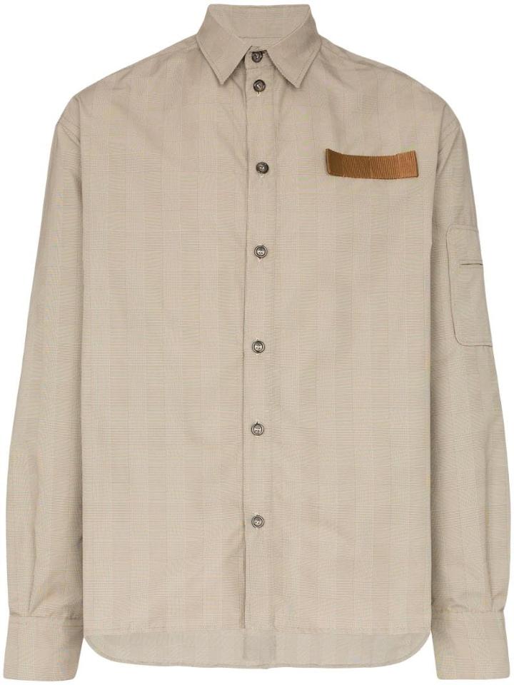 Boramy Viguier Contrast Patch Long Sleeve Shirt - Grey