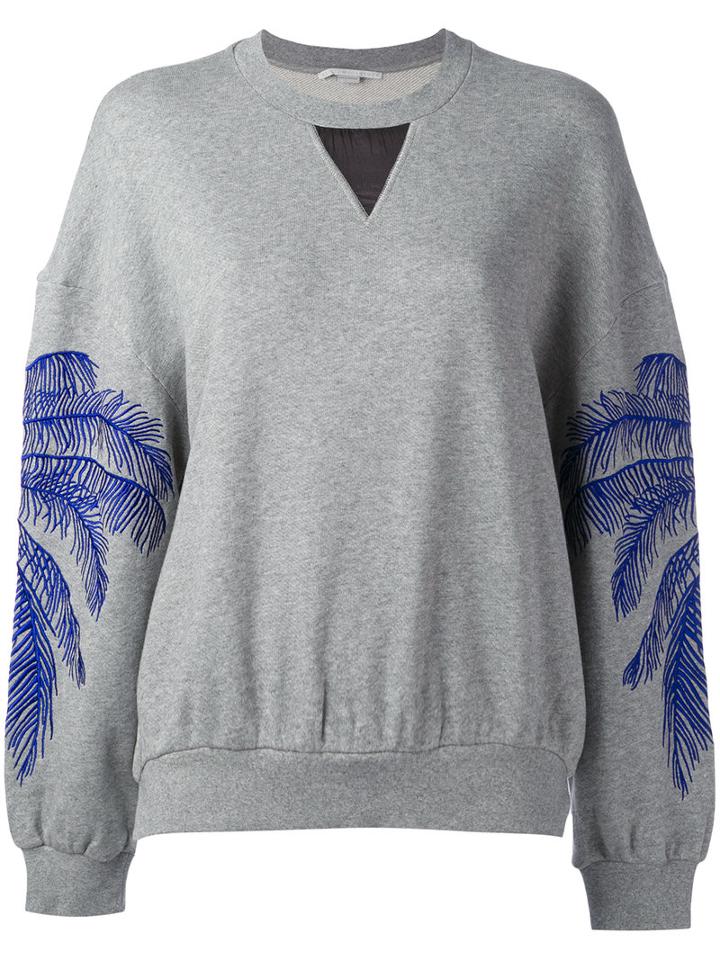 Stella Mccartney - Feather Print Sweatshirt - Women - Cotton/polyamide/viscose - 38, Women's, Grey, Cotton/polyamide/viscose