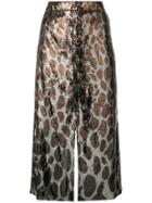Marco De Vincenzo Leopard Print Sequin Embellished Skirt - Metallic
