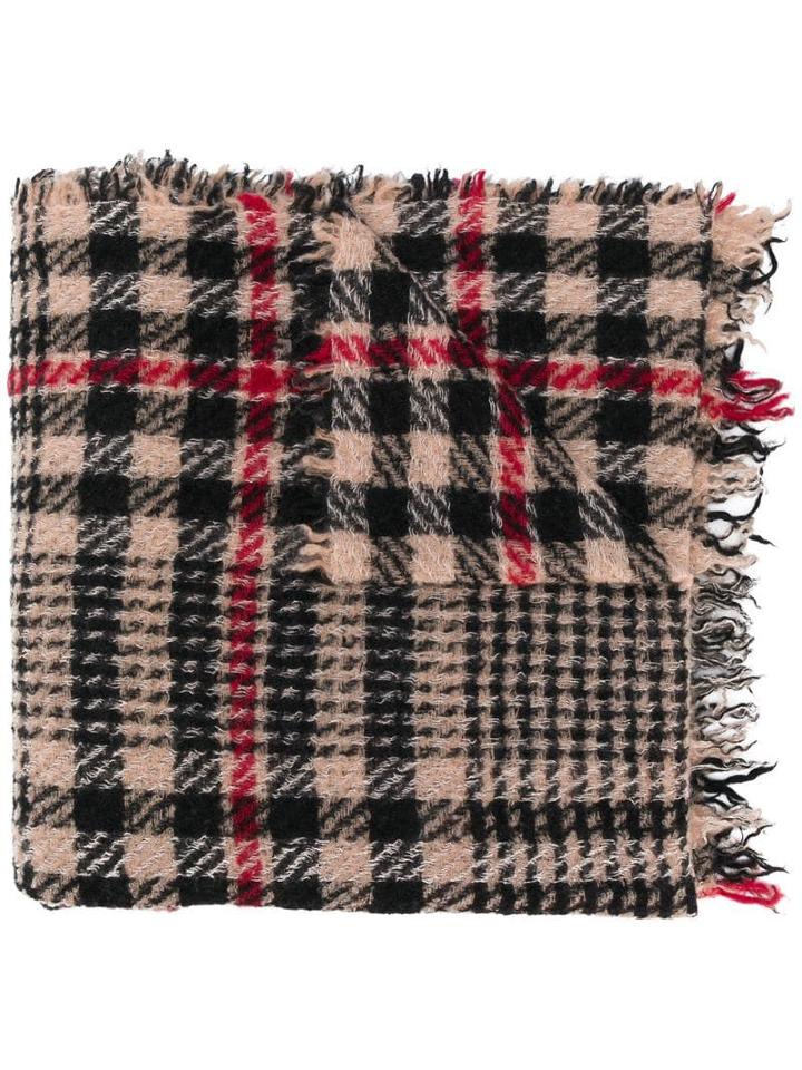 Faliero Sarti Check Print Scarf - Black
