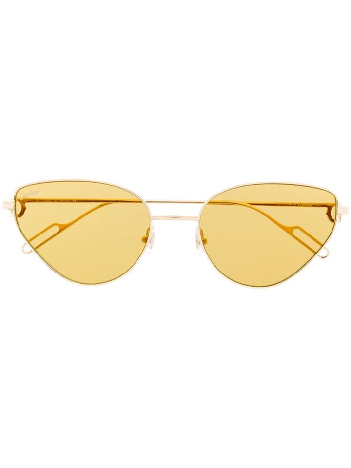Cartier Cat-eye Shaped Sunglasses - Gold