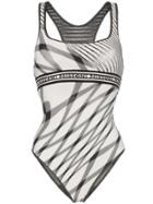 Missoni Mare Logo Band Striped Swimsuit - White