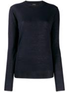 Joseph Cashmere Ribbed Crew Neck Jumper - Blue