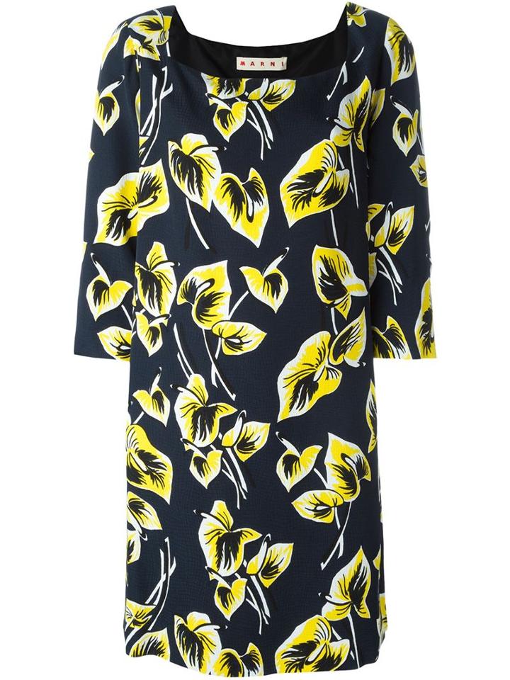 Marni Amlapura Print Dress, Women's, Size: 42, Blue, Viscose/silk