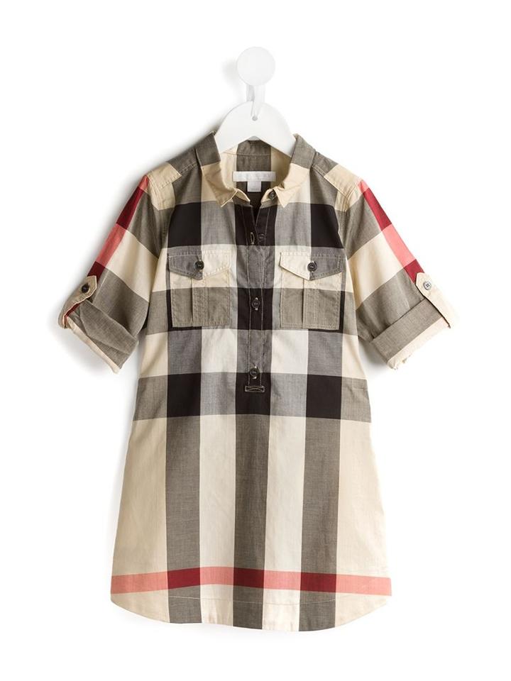 Burberry Kids Nova Check Dress, Girl's, Size: 6 Yrs, Nude/neutrals