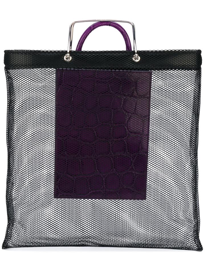 Givenchy Crocodile Effect Mesh Tote - Black