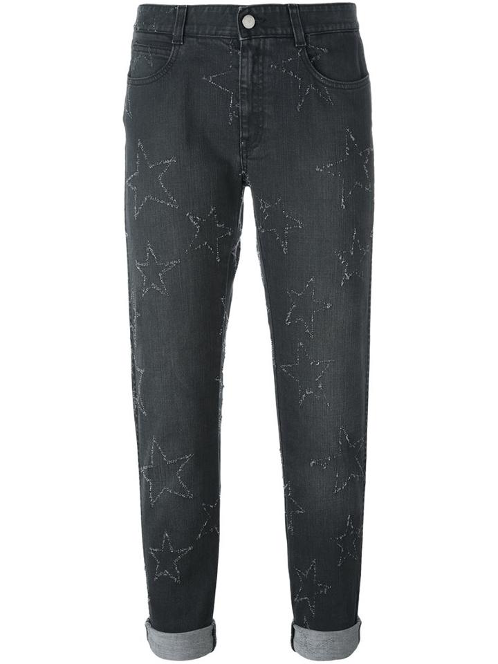 Stella Mccartney Star Accent Straight-fit Jeans, Women's, Size: 30, Grey, Cotton/spandex/elastane