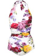 Dolce & Gabbana Floral Print Swimsuit - White