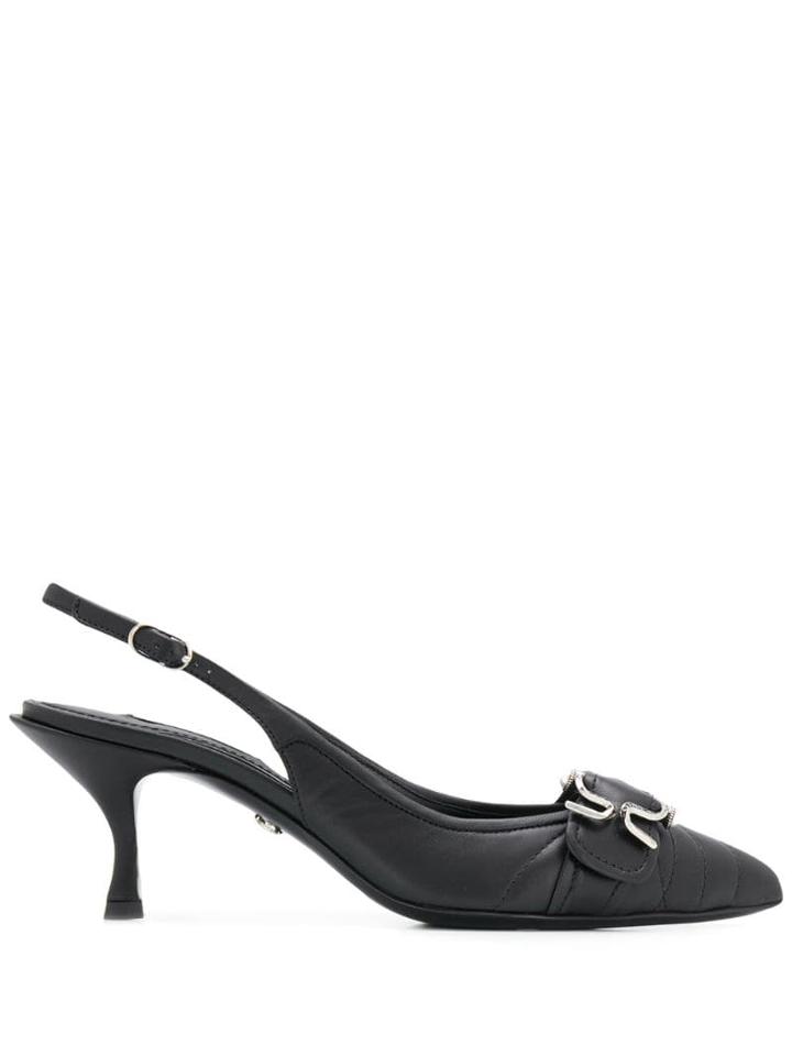 Dolce & Gabbana Devotion Matelassé Slingback Pumps - Black