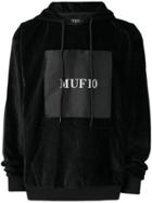 Muf 10 Logo Patch Velvet Hoodie - Black