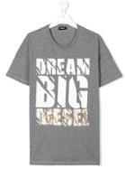 Diesel Kids Teen Text Print T-shirt - Grey