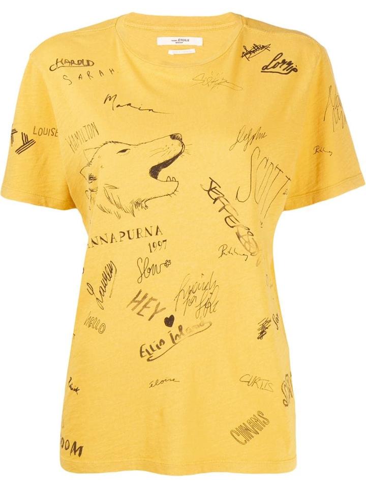 Isabel Marant Étoile Zewel T-shirt - Yellow