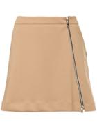 Guild Prime Zipped A-line Skirt - Brown