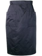 Prada Vintage 1990's Pocket Pencil Skirt - Blue