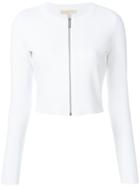 Michael Michael Kors Front Zipped Cardigan - White