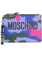 Moschino - Logo Camouflage Clutch Bag - Women - Calf Leather - One Size, Calf Leather