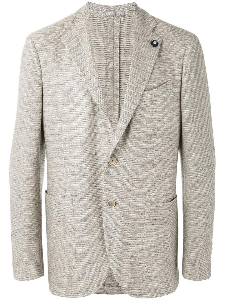 Lardini - Classic Blazer - Men - Silk/linen/flax/cupro/wool - 54, Nude/neutrals, Silk/linen/flax/cupro/wool