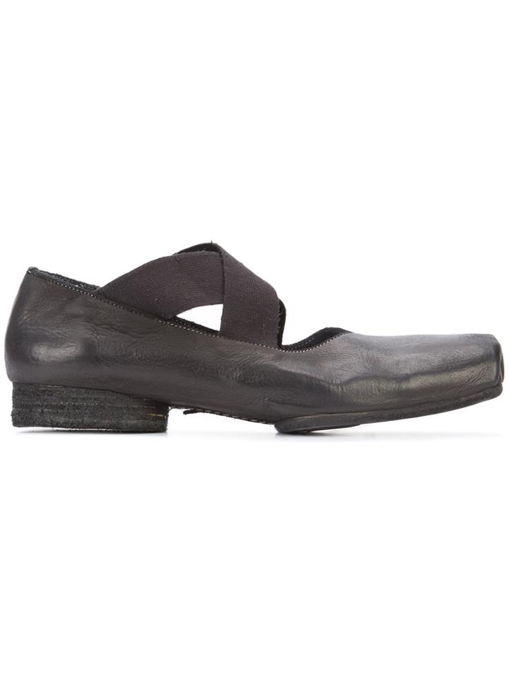 Uma Wang Crossed Strap Ballerinas - Black