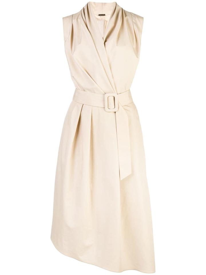 Adam Lippes Poplin V-neck Dress - Neutrals