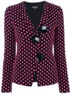 Emporio Armani Polka Dotted Jacket With Large Buttons - Blue