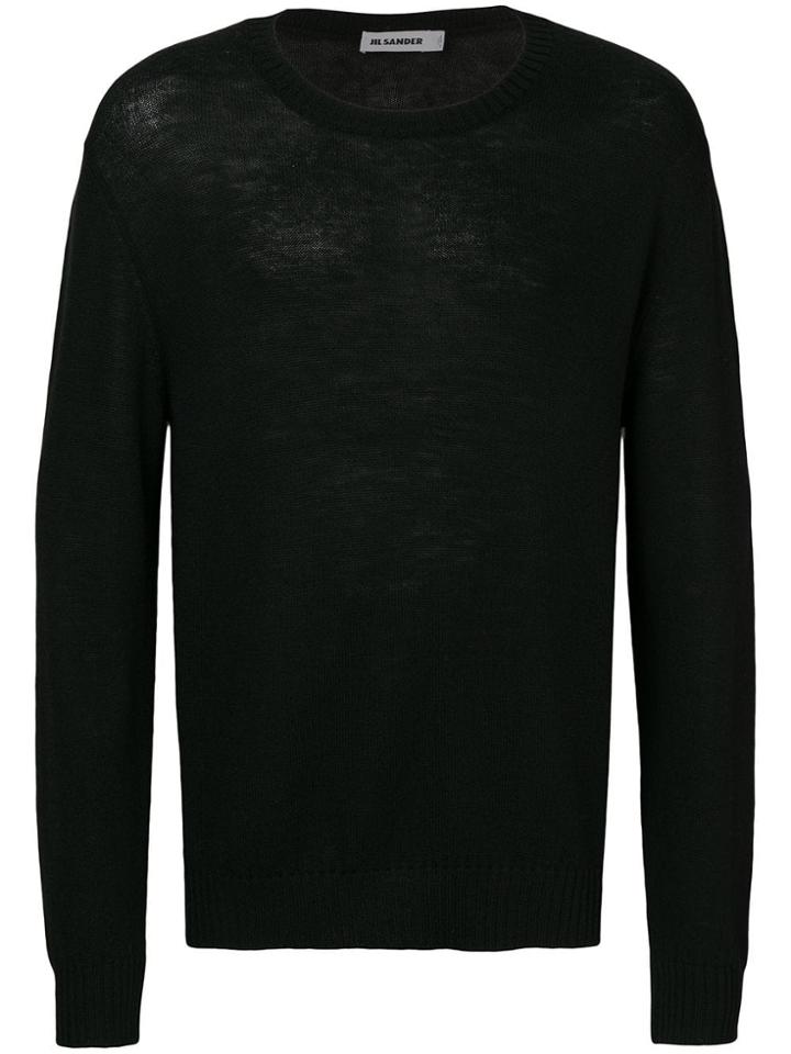 Jil Sander Crew-neck Knitted Sweater - Black