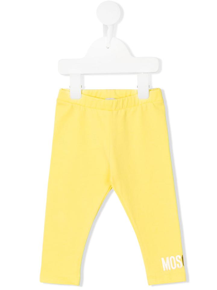 Moschino Kids - Logo Print Leggings - Kids - Cotton/spandex/elastane - 12-18 Mth, Yellow/orange