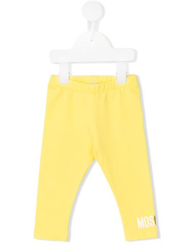 Moschino Kids - Logo Print Leggings - Kids - Cotton/spandex/elastane - 12-18 Mth, Yellow/orange