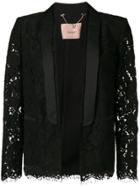 Twin-set Tailored Lace Embroidered Blazer - Black