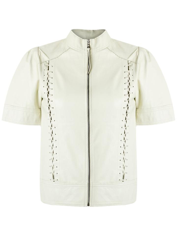 Andrea Bogosian Leather Top, Women's, Size: Medium, White, Leather