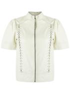 Andrea Bogosian Leather Top, Women's, Size: Medium, White, Leather
