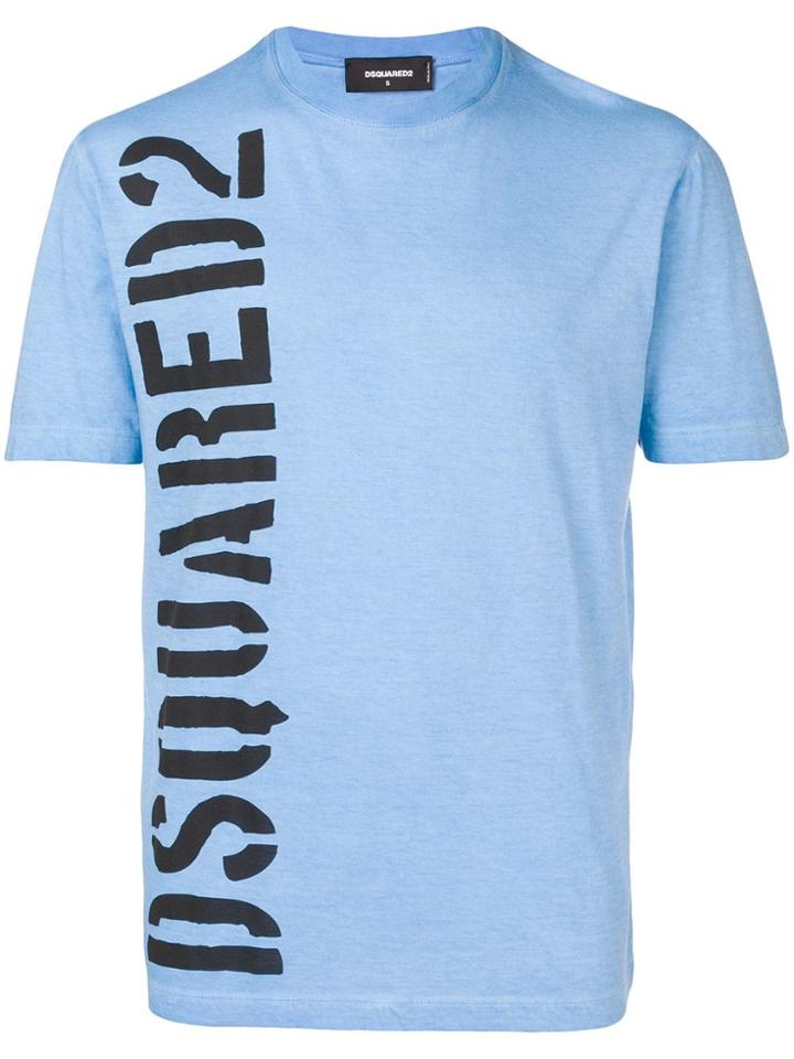 Dsquared2 Graphic Logo Printed T-shirt - Blue