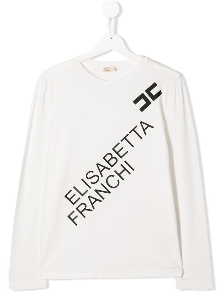Elisabetta Franchi La Mia Bambina Logo Print T-shirt - White