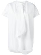 Yohji Yamamoto - Draped Detail Semi-sheer T-shirt - Women - Cotton - 2, White, Cotton