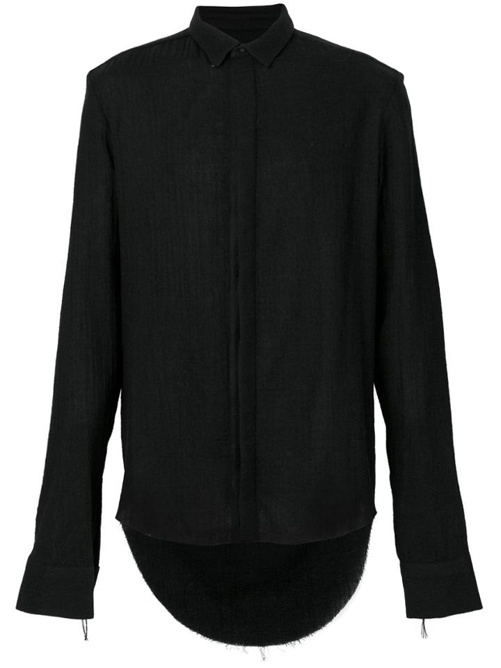 Cedric Jacquemyn Long Curved Hem Shirt - Black