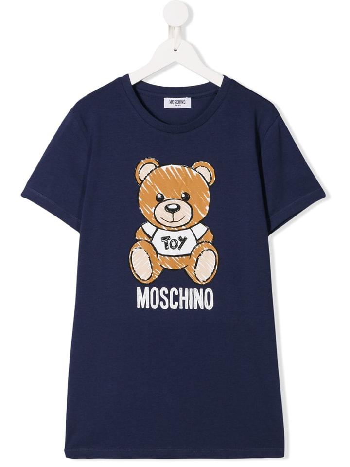 Moschino Kids Brushstroke Toy Logo T-shirt - Blue