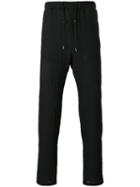 Emporio Armani Drawstring Straight Trousers, Men's, Size: 48, Black, Spandex/elastane/virgin Wool