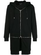 Alexander Mcqueen Zip Detailed Hoodie - Black