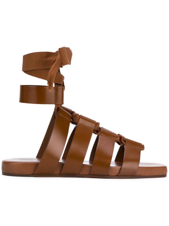 Jil Sander Strappy Sandals - Brown