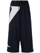 Y's Colour-block Cropped Trousers - Blue