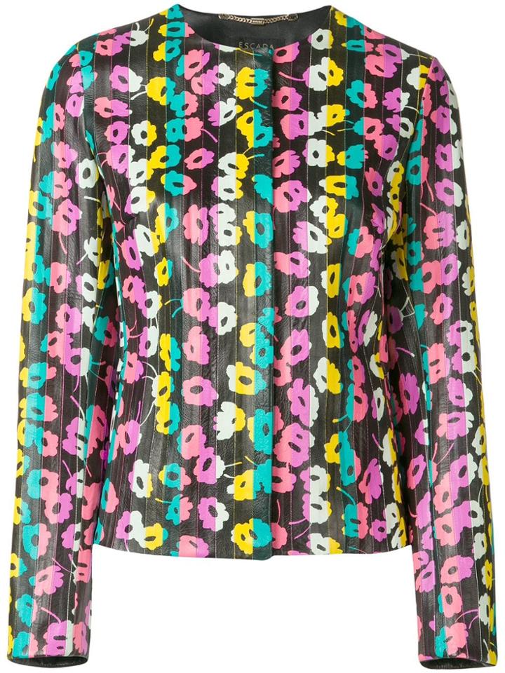 Escada Panelled Floral-print Jacket - Black
