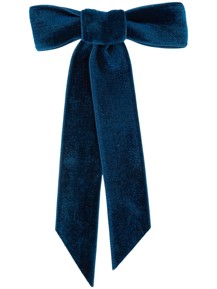 Jennifer Behr Velvet Bow Hair Clip - Blue