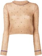 No21 Cropped Fitted Sweater - Nude & Neutrals