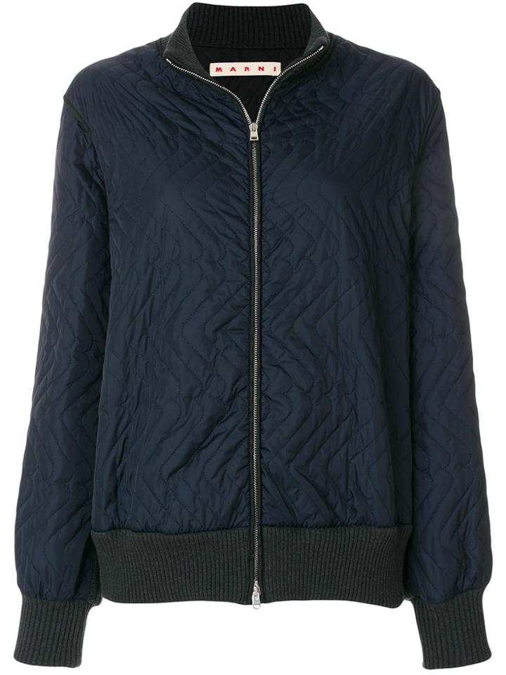 Marni Quilted Bomber Jacket - Blue