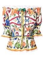 Dolce & Gabbana Majolica Print Bardot Top - Multicolour