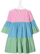 Piccola Ludo Colour Block Check Dress - Pink