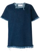 Marques'almeida Frayed Denim T-shirt - Blue