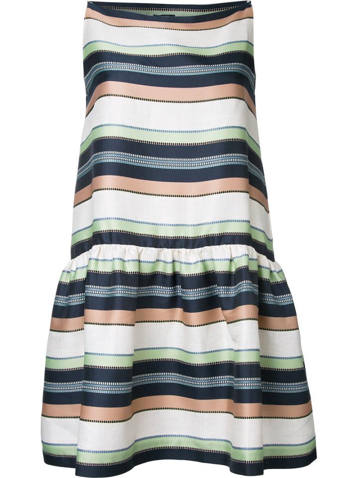 Jil Sander Navy Striped Dress, Women's, Size: 34, Blue, Linen/flax/polyester/silk