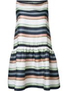Jil Sander Navy Striped Dress, Women's, Size: 34, Blue, Linen/flax/polyester/silk
