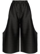 Pleats Please Issey Miyake Structured Pleated Culotte Trousers - Black